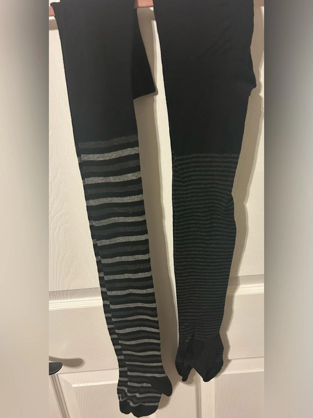 Striped women tights Black & Gray 2 pair Size S